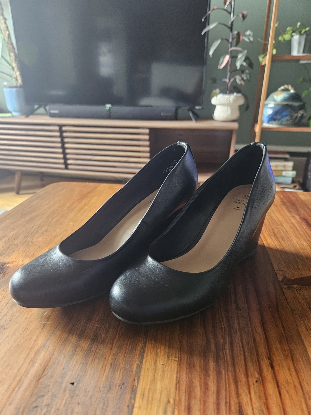 Black Wedge Pumps - Call It Spring - Women's Classic Work Heels
